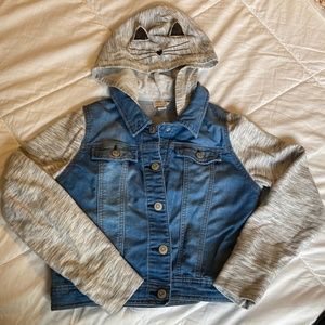 French Terry Kitty Jean Jacket